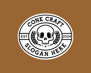 Hipster Skull Brewery logo design