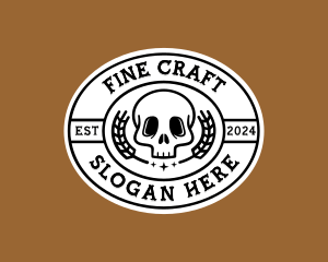 Hipster Skull Brewery logo design