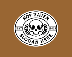 Brewery - Hipster Skull Brewery logo design