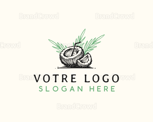 Coconut Tropical Drink Logo