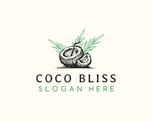 Coconut - Coconut Tropical Drink logo design