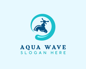 Faucet Water Plumbing logo design