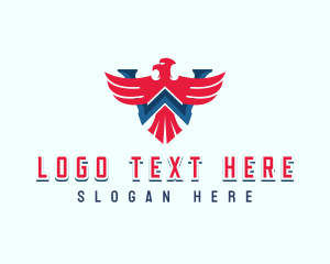 Fly - Patriotic Eagle Lettermark logo design