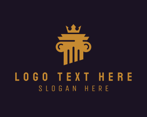 Law Firm - Royal Crown Pillar logo design