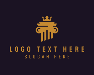 Temple - Royal Crown Pillar logo design