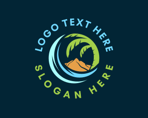 Tourism - Tropical Island Wave logo design