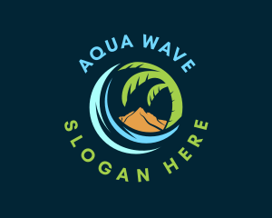 Tropical Island Wave logo design