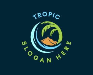 Tropical Island Wave logo design