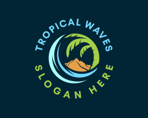 Tropical Island Wave logo design