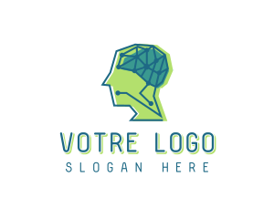 Tech - AI Brain Technology logo design
