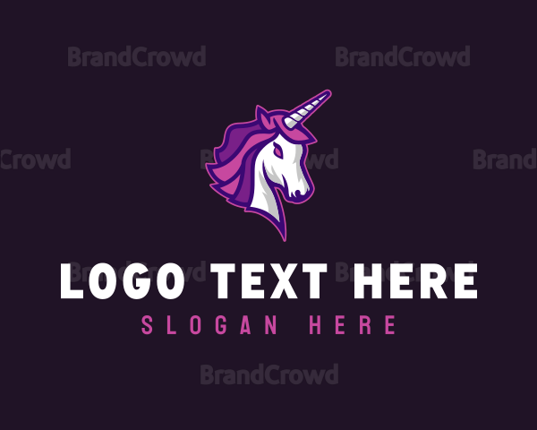 Gamer Streaming Unicorn Logo