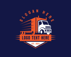Distribution - Truck Logistics Emblem logo design