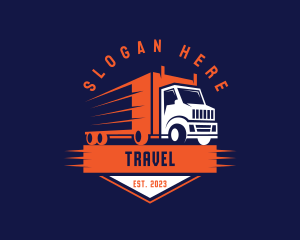 Truck Logistics Emblem logo design