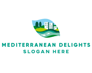Mediterranean - Riverside City Landscape logo design