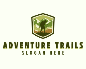 Adventure Hiking Backpacker logo design