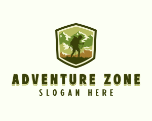 Adventure Hiking Backpacker logo design