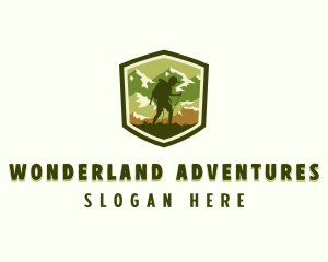 Adventure Hiking Backpacker logo design