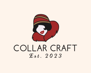 Collar - Fashion Fur Collar Woman logo design