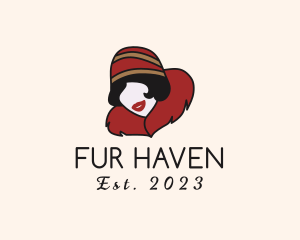 Fur - Fashion Fur Collar Woman logo design