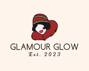 Glamour - Fashion Fur Collar Woman logo design