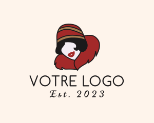 Fur - Fashion Fur Collar Woman logo design