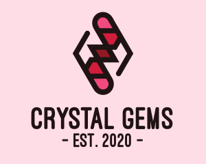 Diamond Ruby Gemstone  logo design