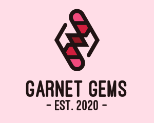 Garnet - Diamond Ruby Gemstone logo design