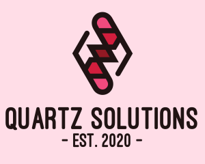 Quartz - Diamond Ruby Gemstone logo design