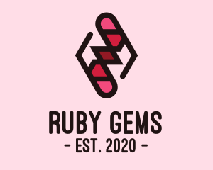 Ruby - Diamond Ruby Gemstone logo design