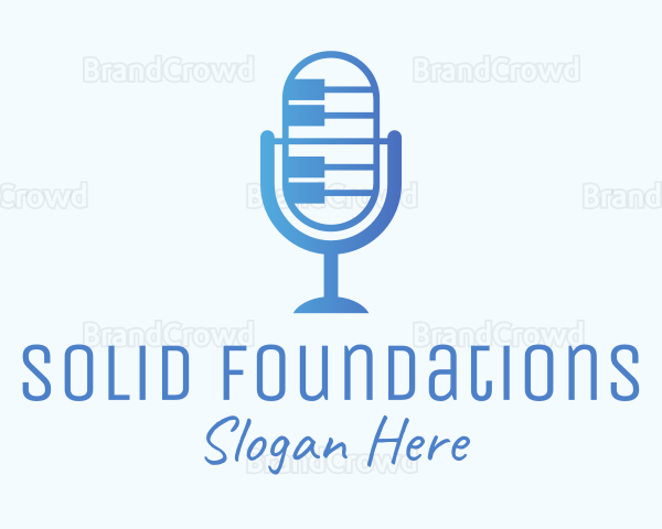 Blue Gradient Piano Podcast Logo