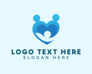 Humanitarian - Family Love Heart logo design