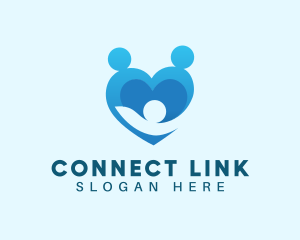 Link - Family Love Heart logo design