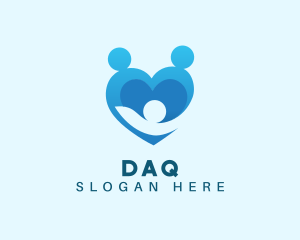 Humanitarian - Family Love Heart logo design