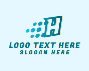 Typography - Modern Tech Letter H logo design