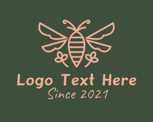 Plant - Bee Flower Insect logo design