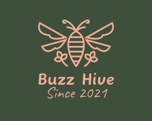 Bee Flower Insect logo design