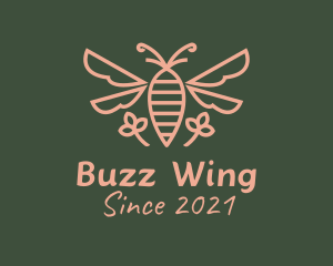 Bee Flower Insect logo design