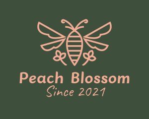 Bee Flower Insect logo design