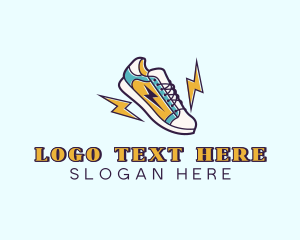 Kicks - Lightning Bolt Sneakers logo design