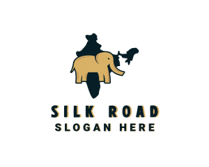 Indian Elephant Map logo design