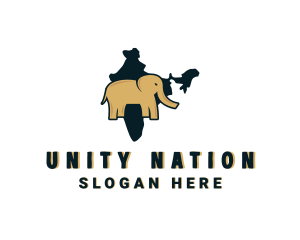 Indian Elephant Map logo design