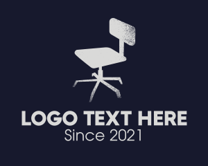 Remote Work - Gray Rustic Office Chair logo design