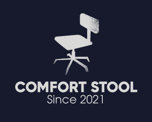 Stool - Gray Rustic Office Chair logo design