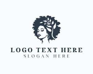 Haircut - Woman Hairdresser Salon logo design