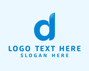 Fly - Blue Eagle Letter D logo design
