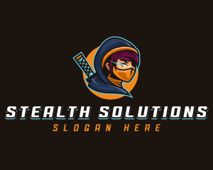Stealth - Woman Ninja Hunter logo design