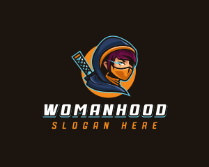 Female - Woman Ninja Hunter logo design