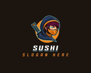 Woman Ninja Hunter logo design