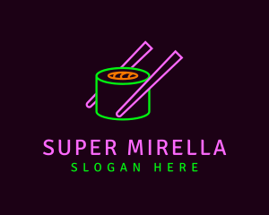 Neon - Neon Sushi Chopsticks logo design