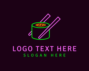 Neon Sushi Chopsticks Logo